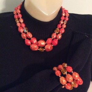 Vintage bead necklace and bracelet